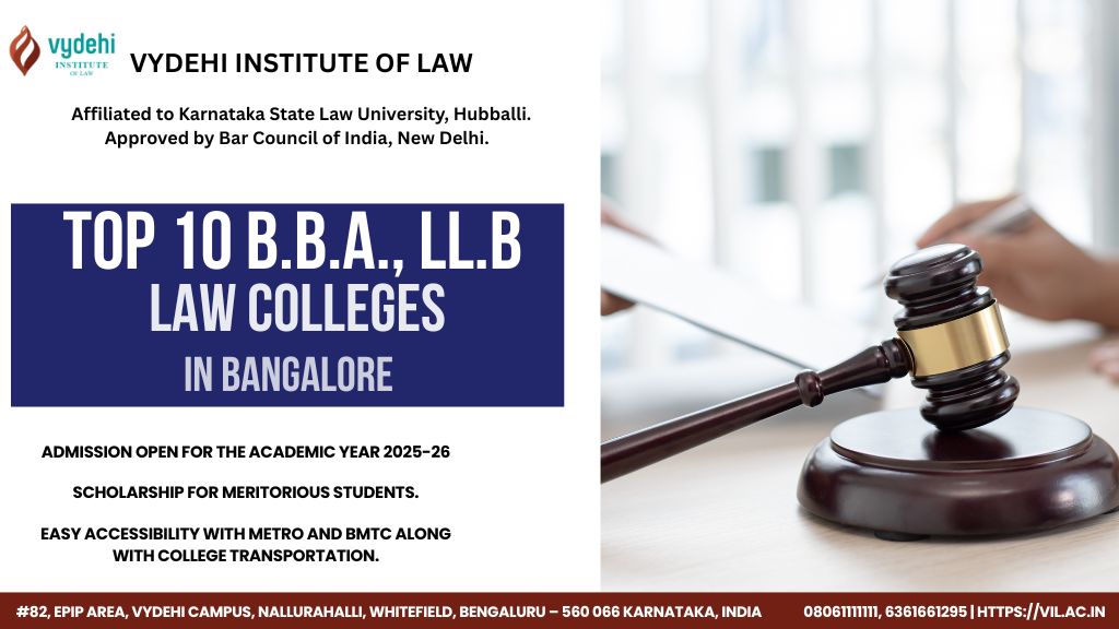 Top 10 B.B.A., LL.B Law colleges in Bangalore.