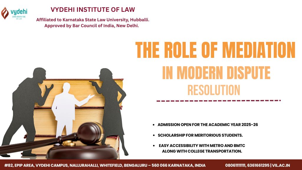 The Role of Mediation in Modern                     Dispute Resolution